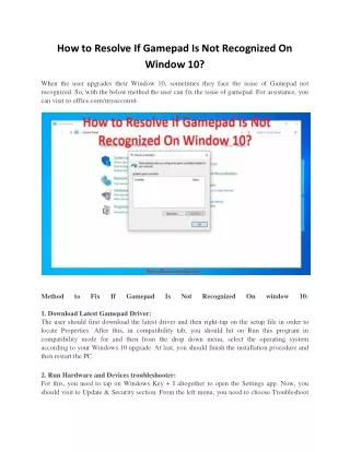 how to resolve if gamepad is not recognized