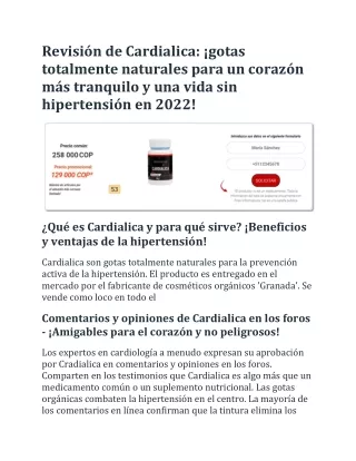 Revisión de Cardialica