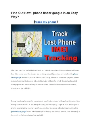 find out how i phone finder google in an easy