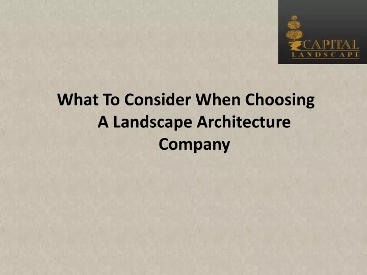 what to consider when choosing a landscape