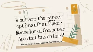 What are the career options after doing a Bachelor of Computer Applications onli