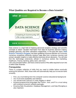 what qualities are required to become a data