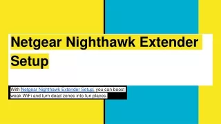 Netgear Nighthawk Extender Setup