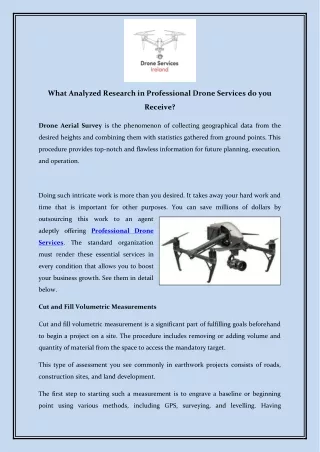 What Analyzed Research in Professional Drone Services do you Receive?