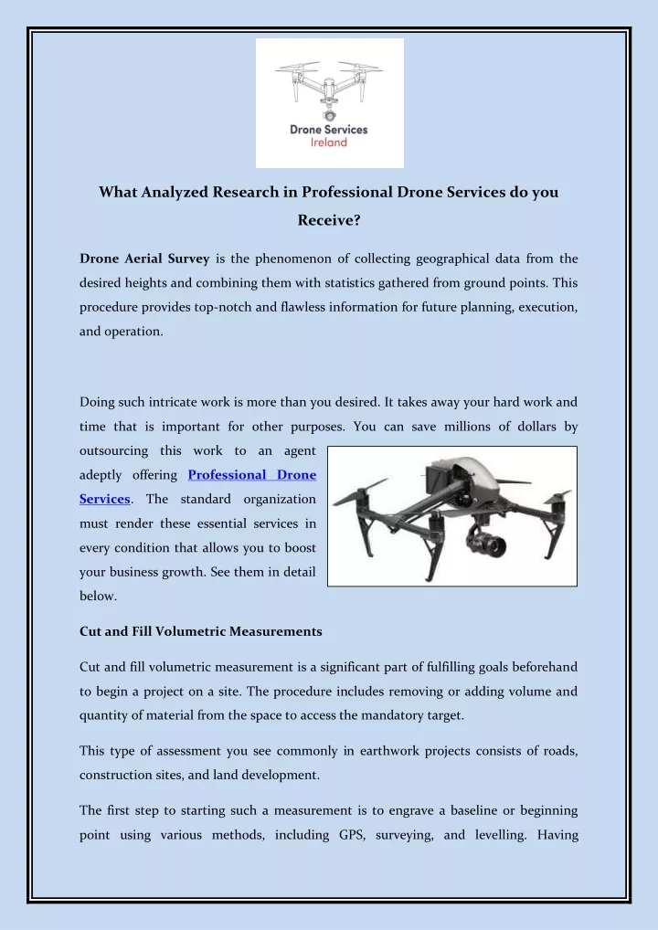 what analyzed research in professional drone