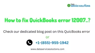 How to fix QuickBooks error 12007