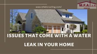 Issues That Come With a Water Leak in Your Home