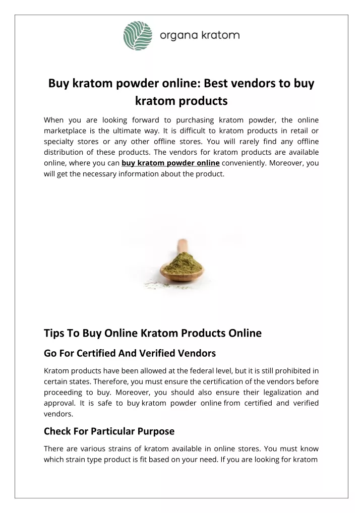 buy kratom powder online best vendors