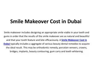 smile makeover cost in dubai