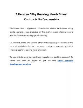 5 reasons why banking needs smart