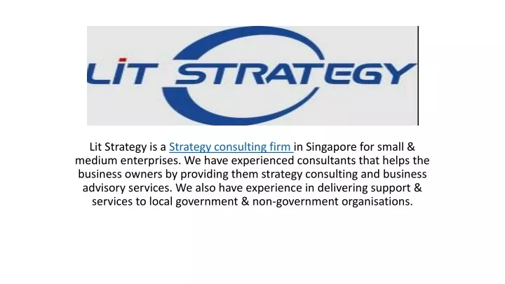 lit strategy is a strategy consulting firm