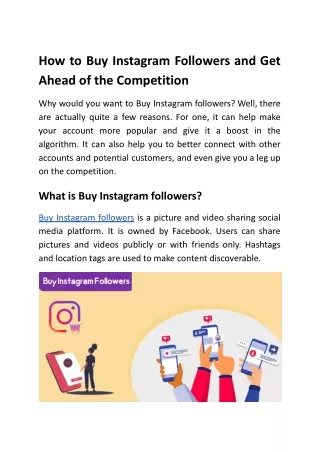 How to Buy Instagram Followers and Get Ahead of the Competition