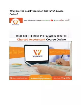 what are the best preparation tips for ca course