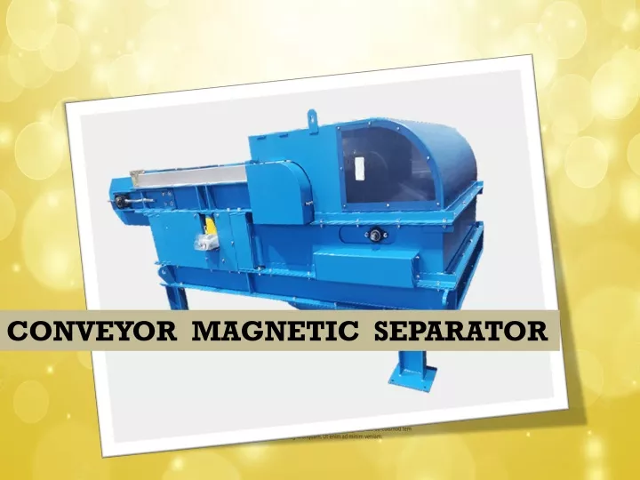 conveyor magnetic separator