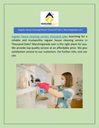 Regular House Cleaning Service Thousand Oaks | Marchingmaids.com