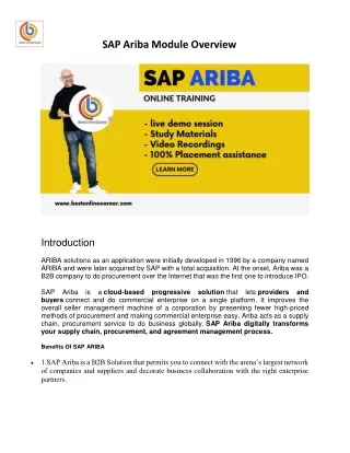 sap ariba module overview