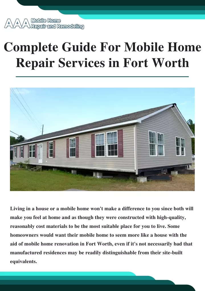 complete guide for mobile home repair services