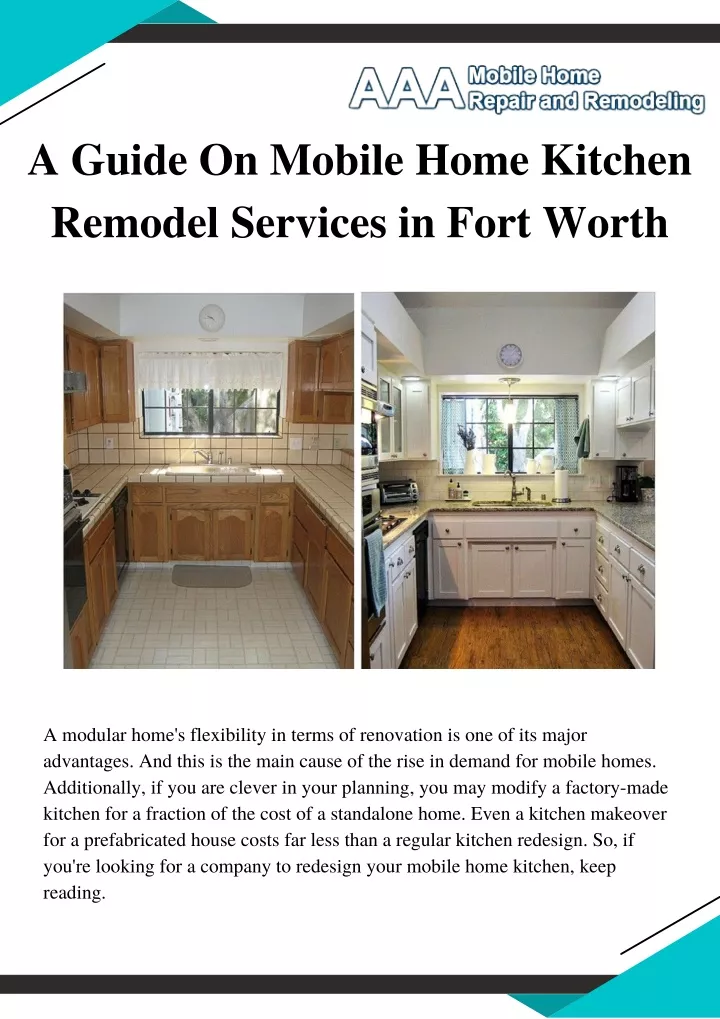 Ppt A Guide On Mobile Home Kitchen Remodel Services In Fort Worth Powerpoint Presentation Id 0896