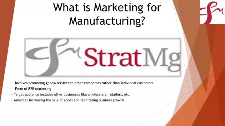 what is marketing for manufacturing