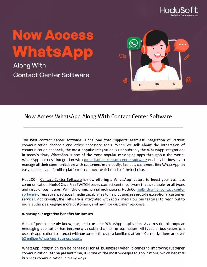 now access whatsapp along with contact center