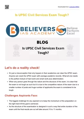 Is UPSC Civil service exam tough