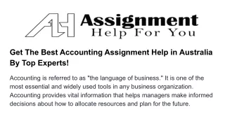 get the best accounting assignment help