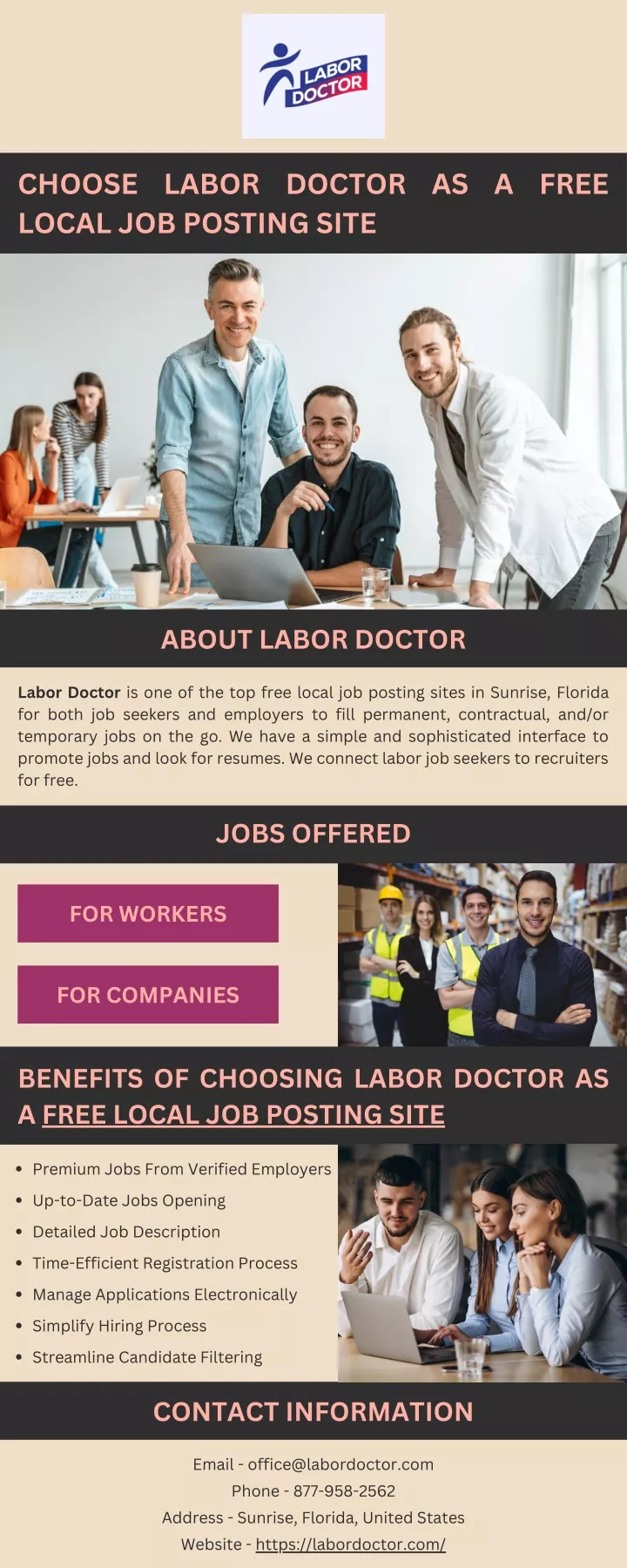 choose labor doctor as a free local job posting