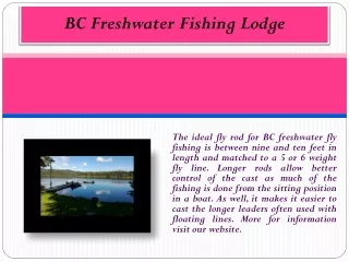 BC Freshwater Fishing Lodge