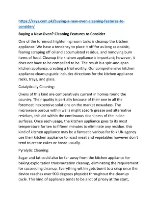 https rays com pk buying a new oven cleaning