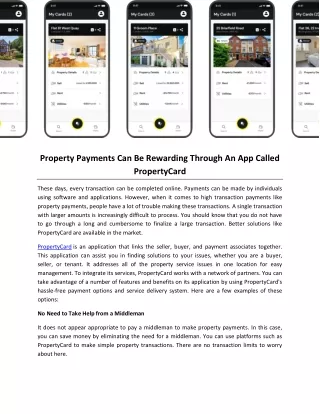 property payments can be rewarding through