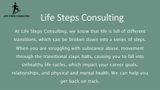Counseling For Alcohol Abuse - Life Steps Consulting