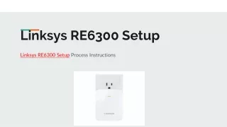 Linksys RE6300 Setup