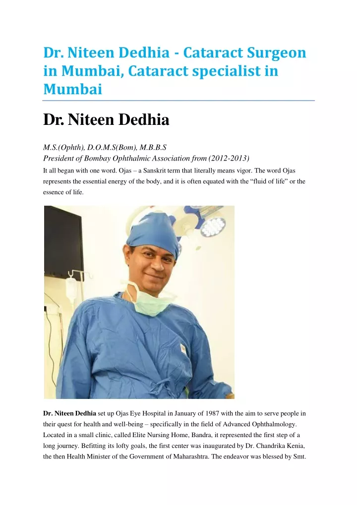 dr niteen dedhia cataract surgeon in mumbai cataract specialist in mumbai