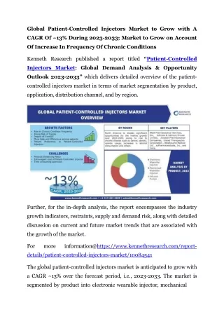 global patient controlled injectors market