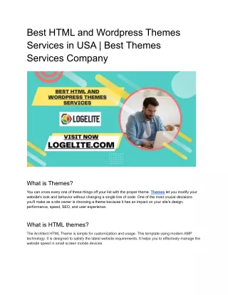 best html and wordpress themes services