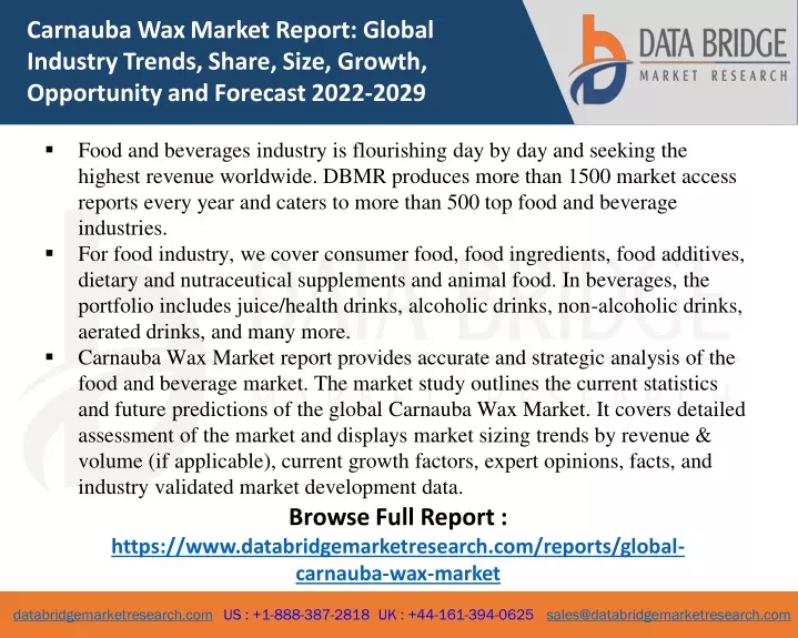 carnauba wax market report global industry trends