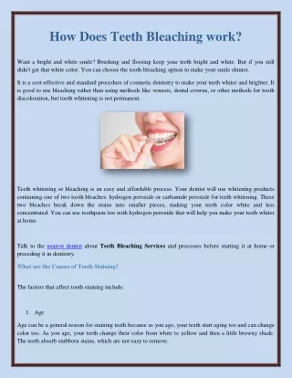 how does teeth bleaching work