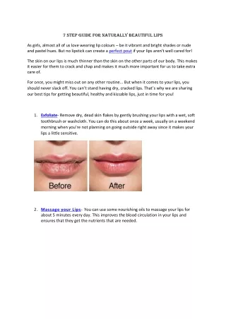 7 Step Guide for Naturally Beautiful Lips