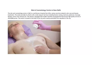 Skin & Cosmetology Centre in New Delhi