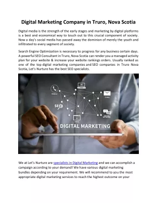 Digital Marketing Company in Truro,Nova Scotia