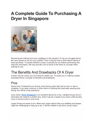 a complete guide to purchasing a dryer