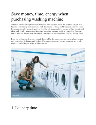 save money time energy when purchasing washing