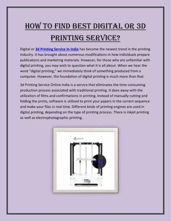 how to find best digital or 3d printing service