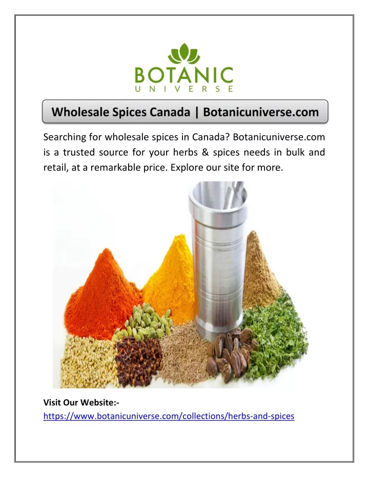 searching for wholesale spices in canada