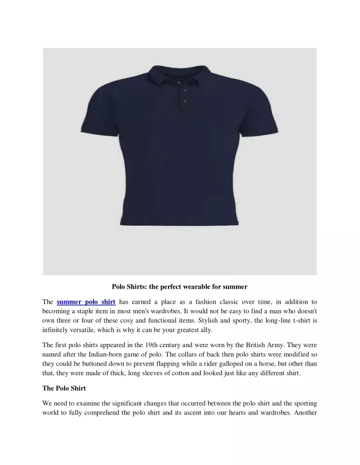 polo shirts the perfect wearable for summer