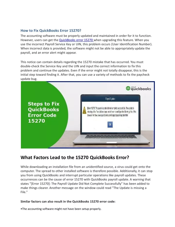 PPT - How to Fix QuickBooks Error 15270 ( for posting om sites ...