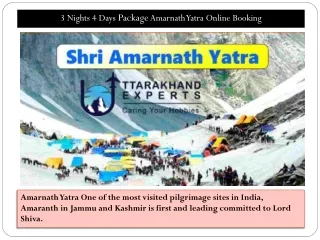 Amarnath Yatra Online Booking 3 Nights 4 Days Package
