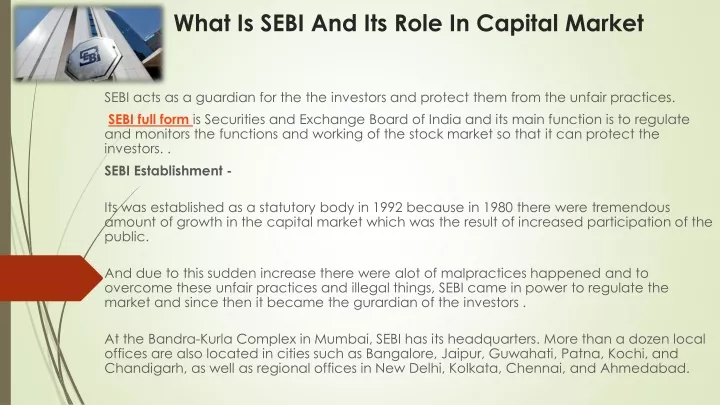 what is sebi and its role in capital market