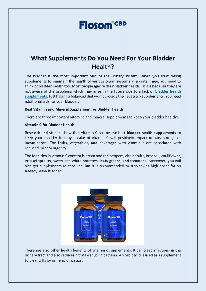 what supplements do you need for your bladder