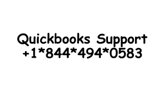 Quickbooks Support  1(844) 494-0583
